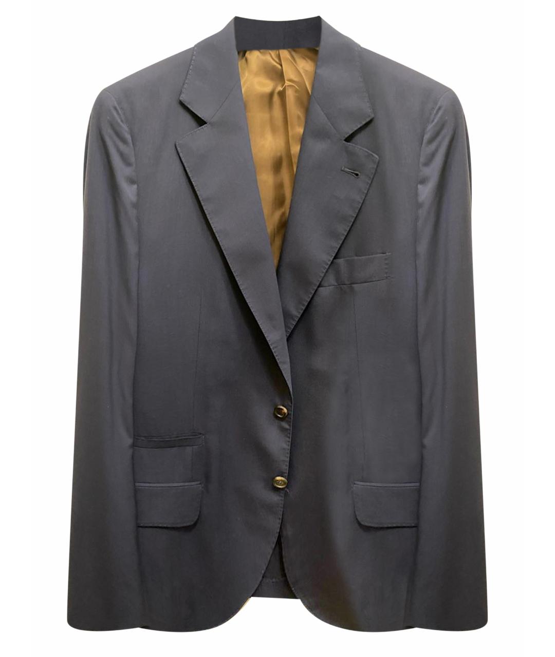 BRUNELLO CUCINELLI Темно-синий шерстяной пиджак, фото 1