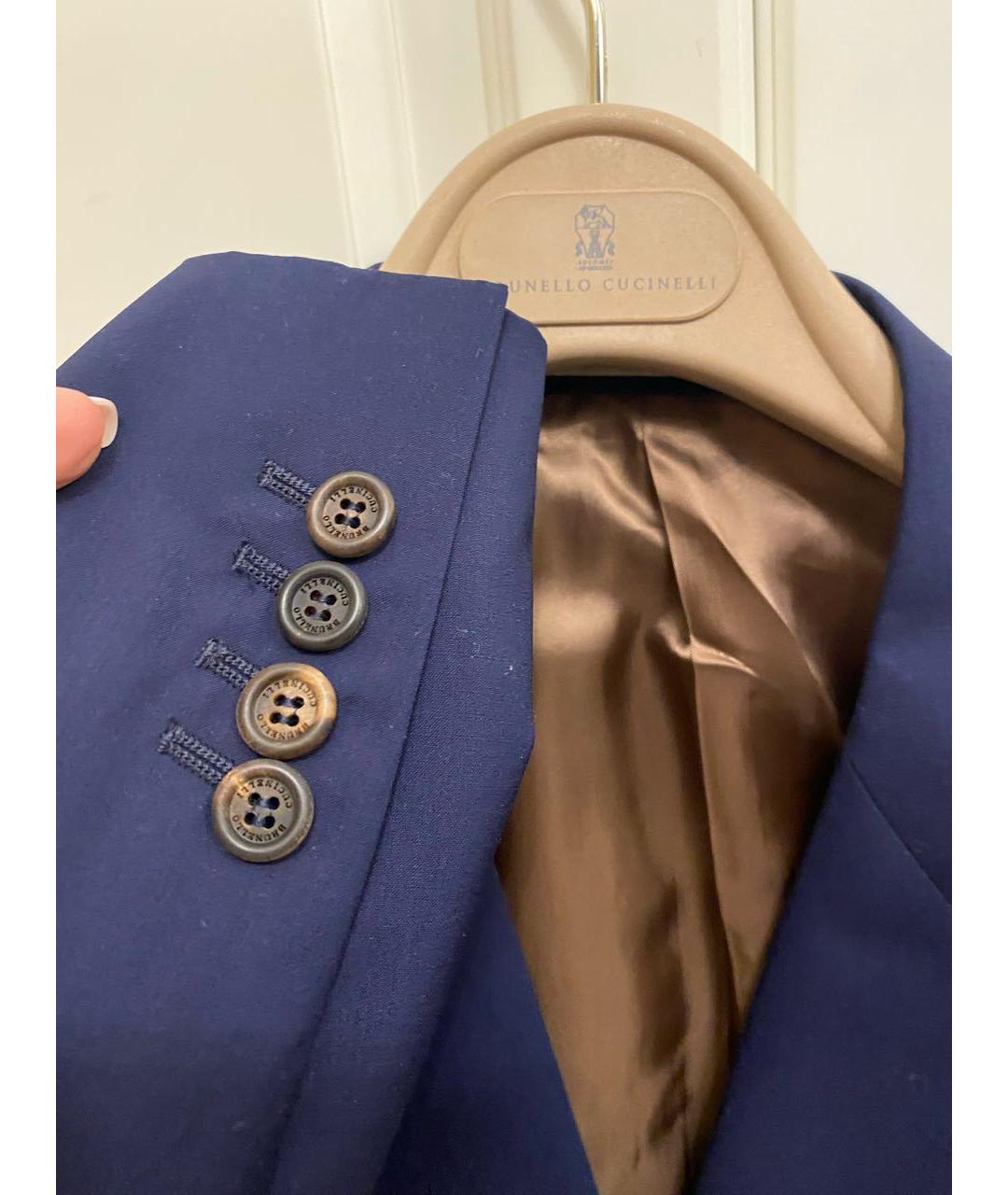 BRUNELLO CUCINELLI Темно-синий шерстяной пиджак, фото 7