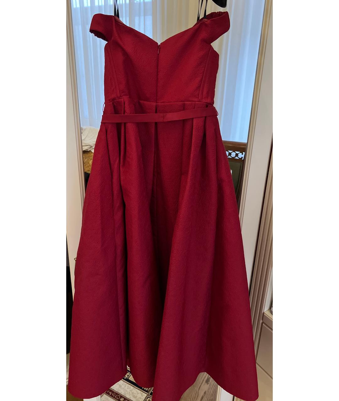 SELF-PORTRAIT Бордовое полиэстеровое коктейльное платье, фото 2