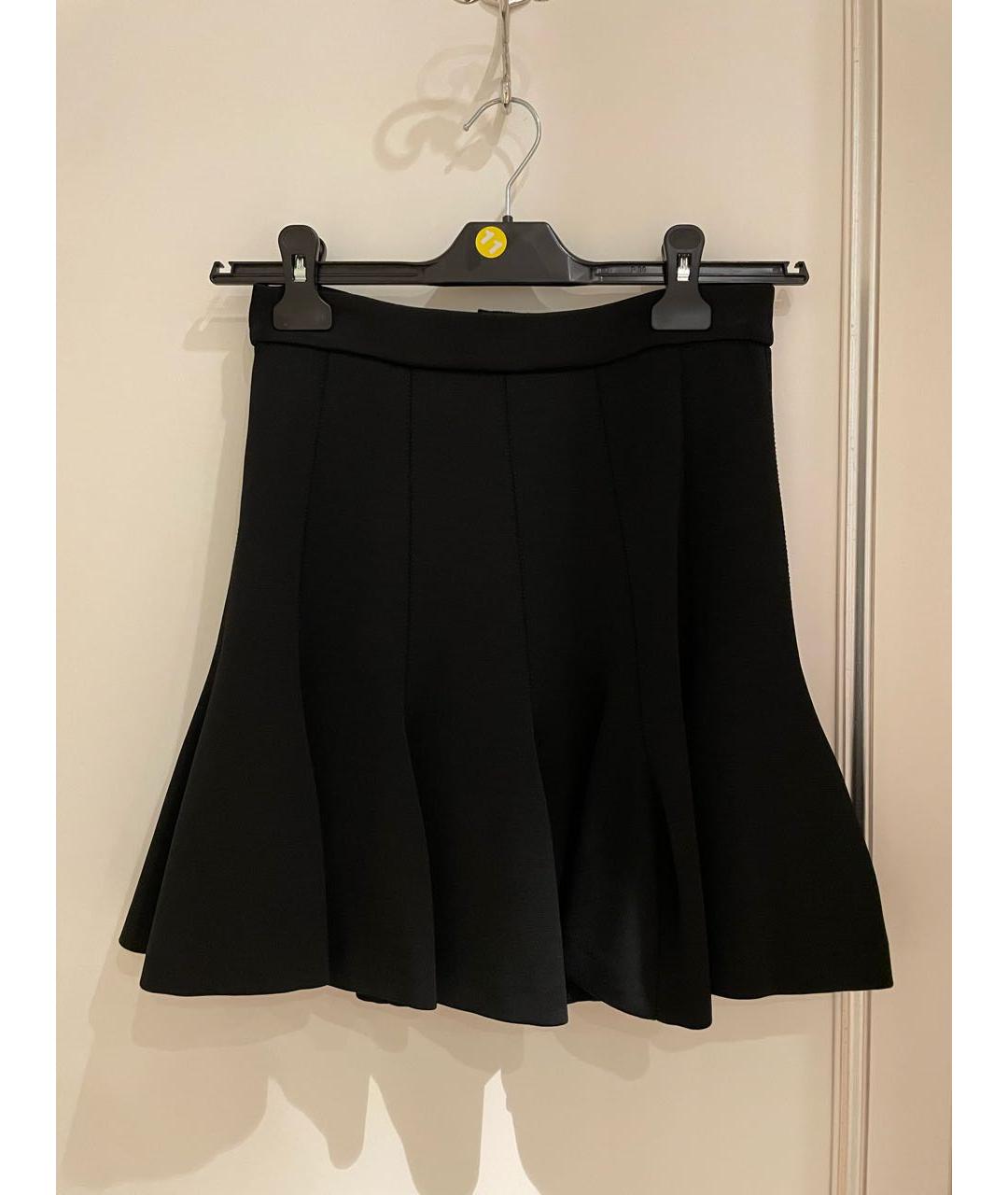 CARVEN Черная вискозная юбка мини, фото 6