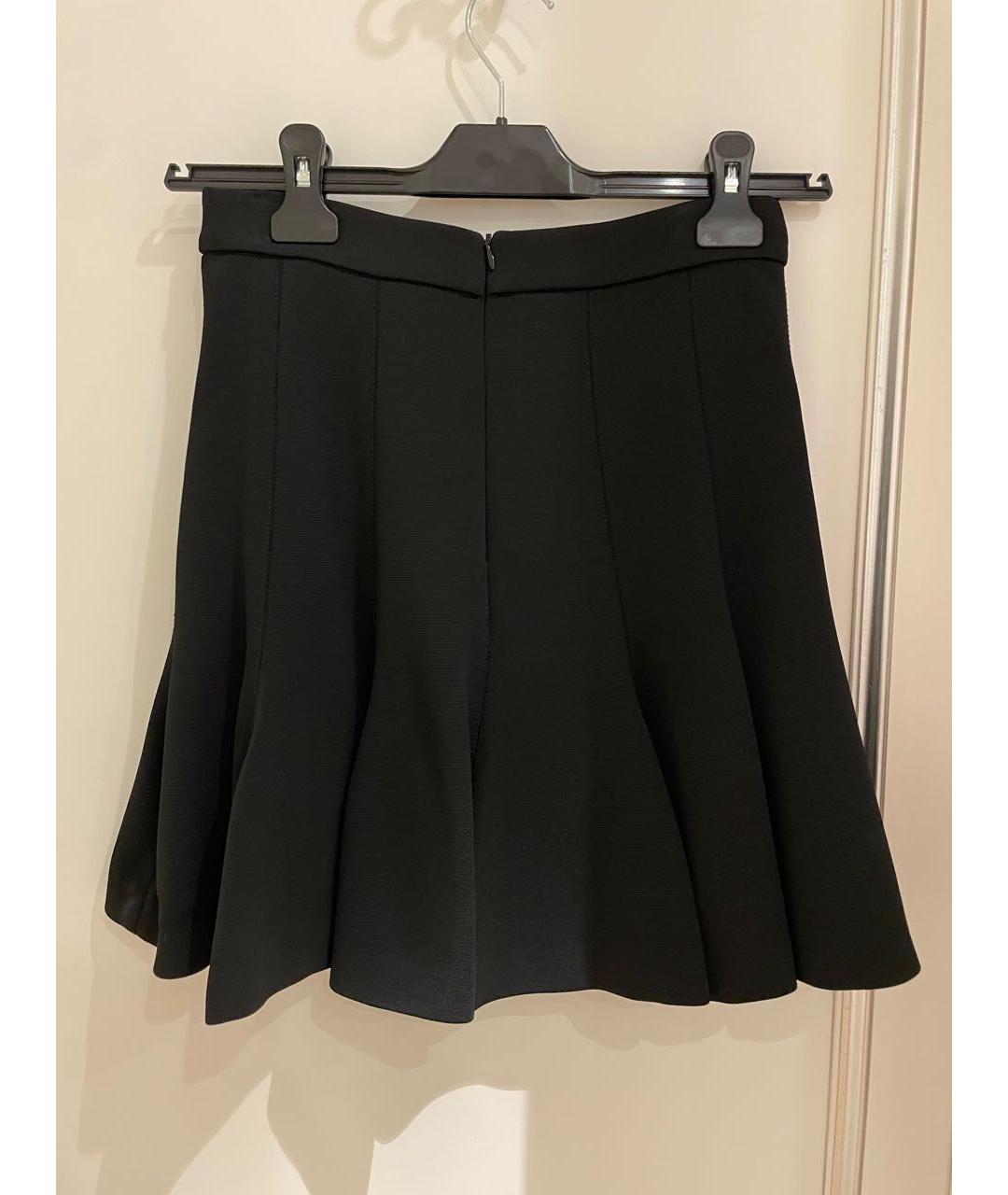 CARVEN Черная вискозная юбка мини, фото 2