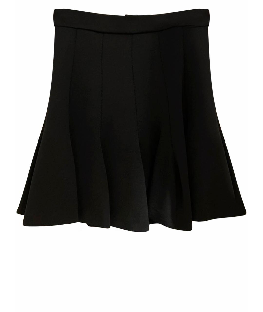 CARVEN Черная вискозная юбка мини, фото 1