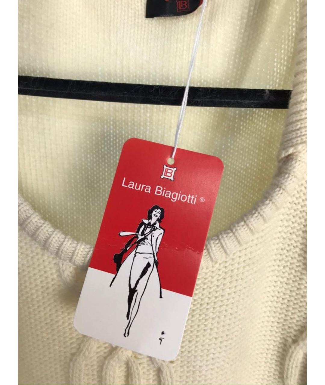 LAURA BIAGIOTTI Белый хлопковый джемпер / свитер, фото 3