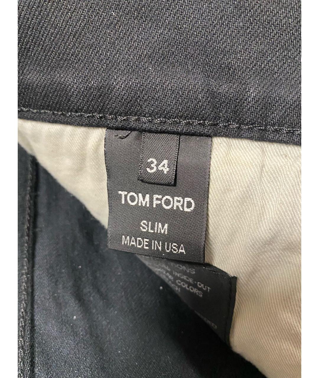 TOM FORD Черные хлопко-эластановые джинсы скинни, фото 6