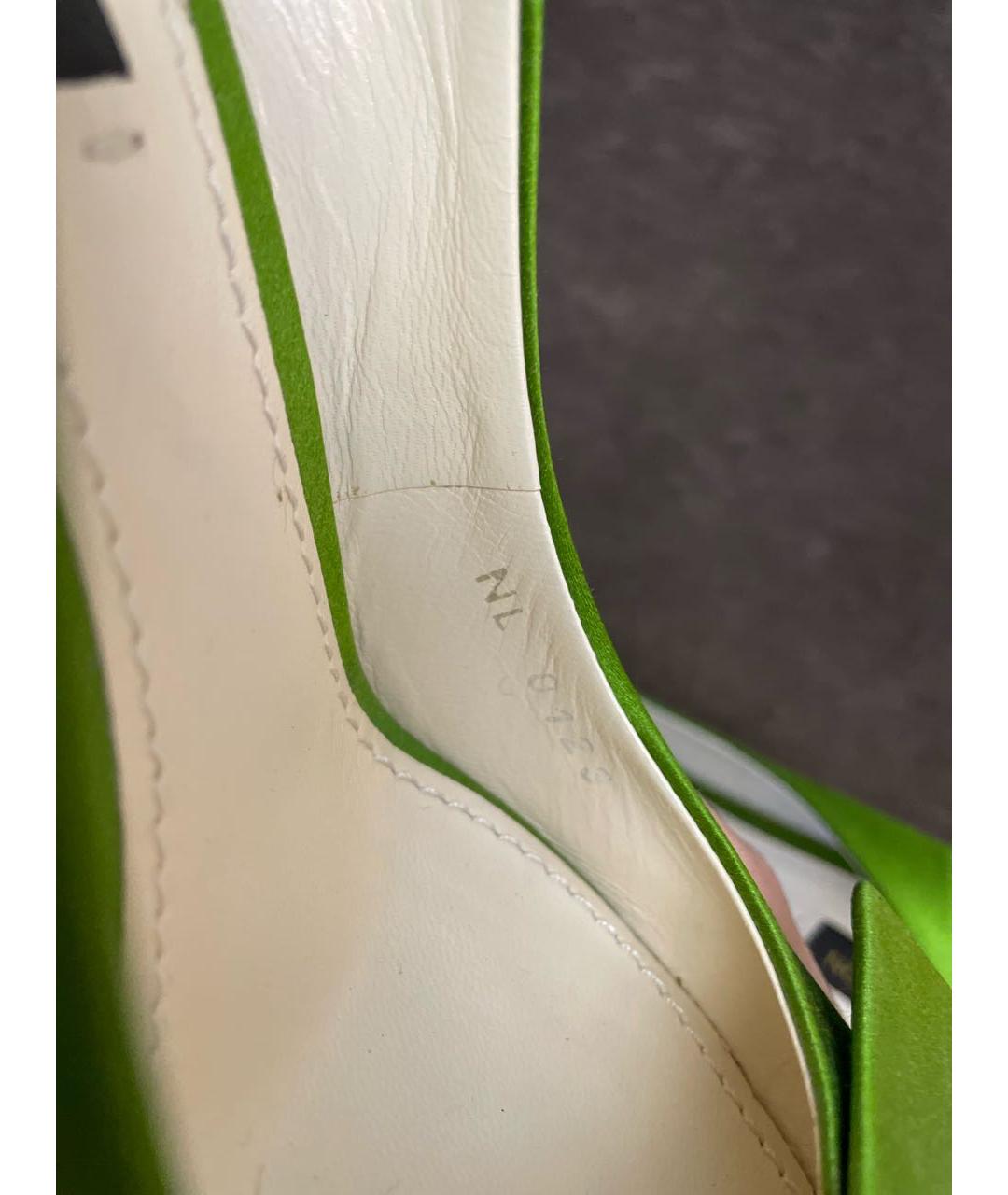 LOUIS VUITTON PRE-OWNED Зеленые текстильные туфли, фото 5