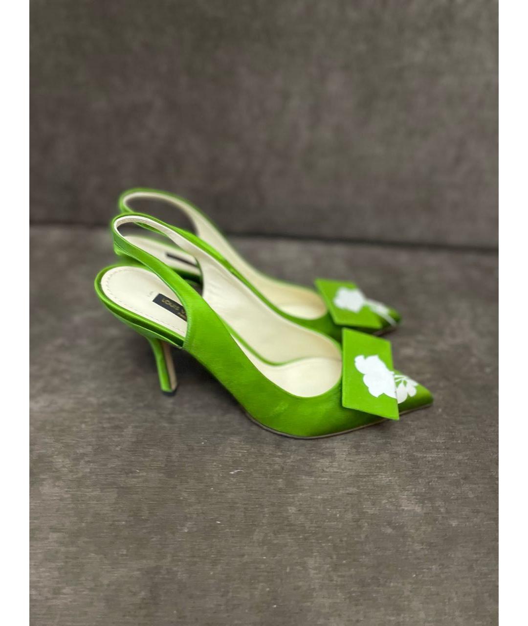LOUIS VUITTON PRE-OWNED Зеленые текстильные туфли, фото 6