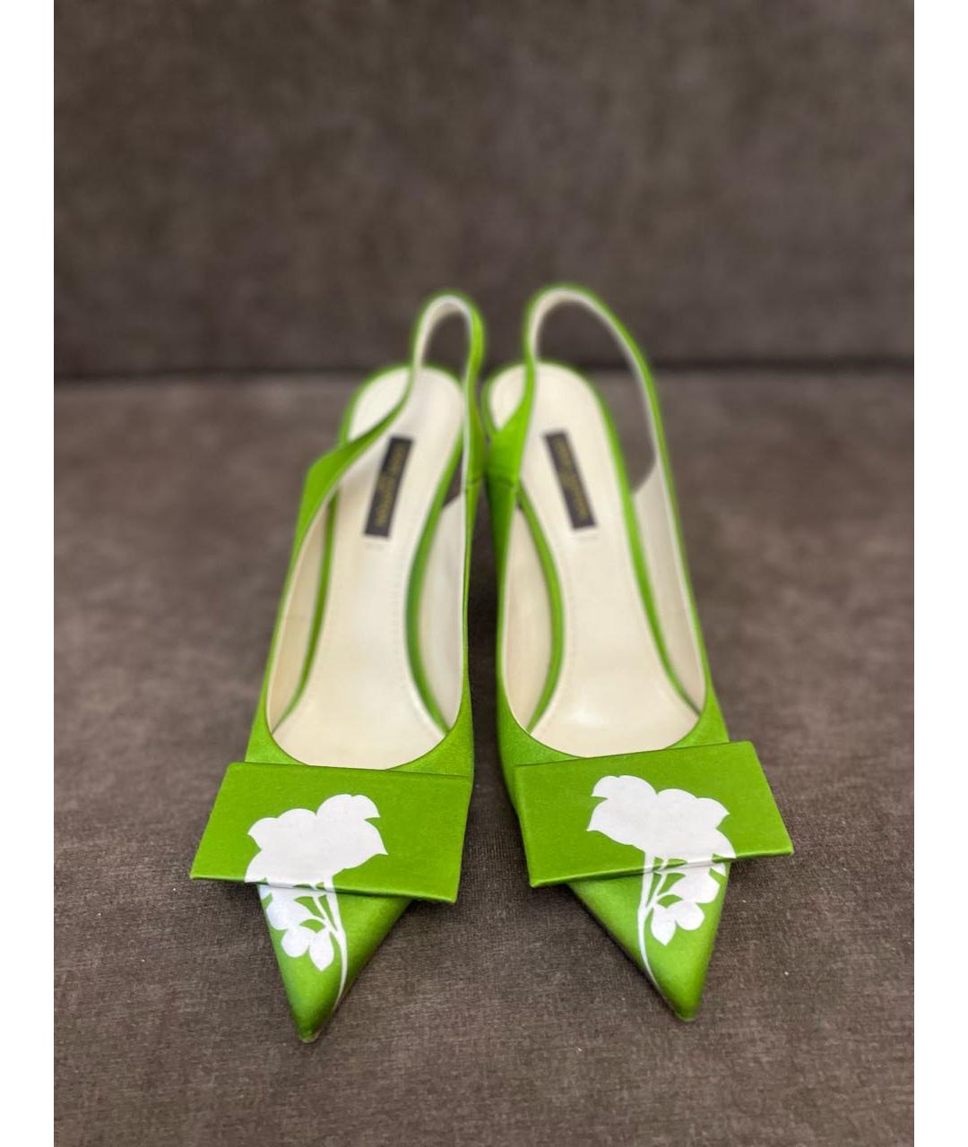 LOUIS VUITTON PRE-OWNED Зеленые текстильные туфли, фото 2