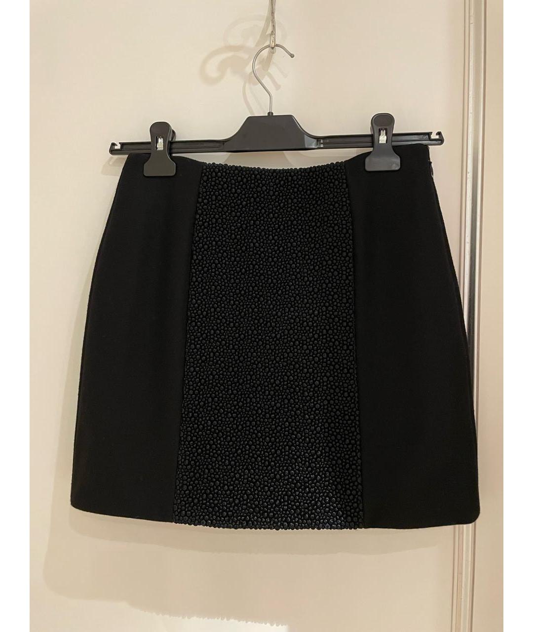 BALENCIAGA Черная шерстяная юбка мини, фото 5