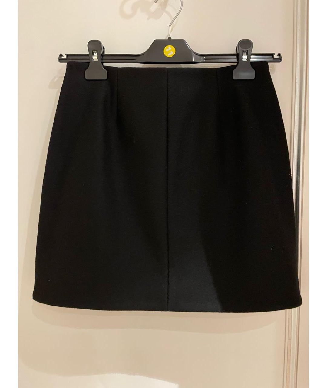 BALENCIAGA Черная шерстяная юбка мини, фото 2