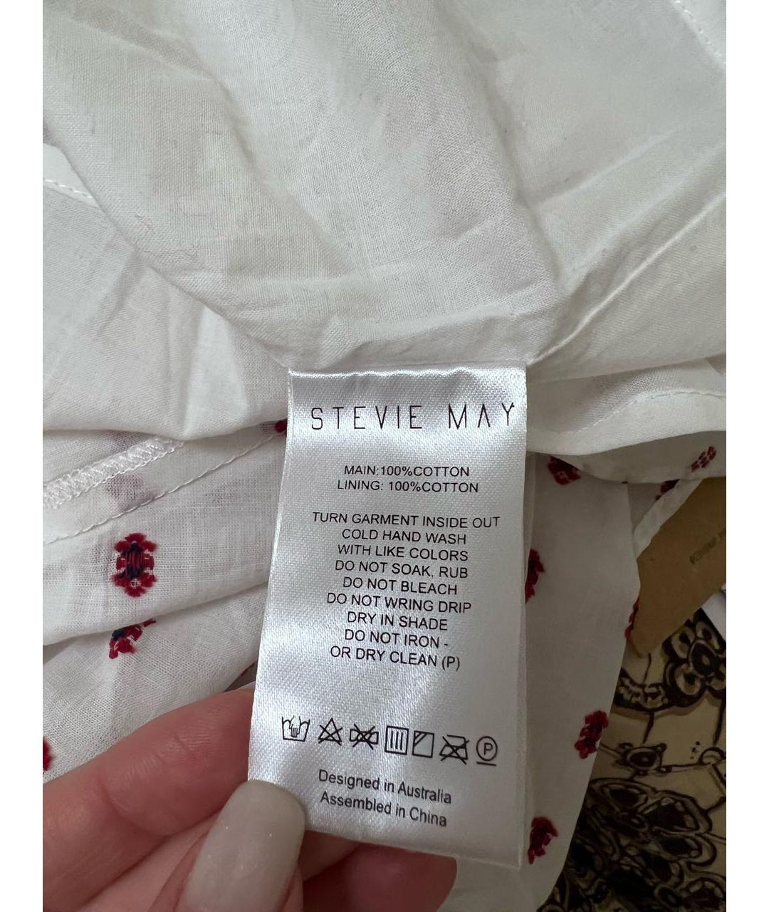 STEVIE MAY Белое хлопковое повседневное платье, фото 5