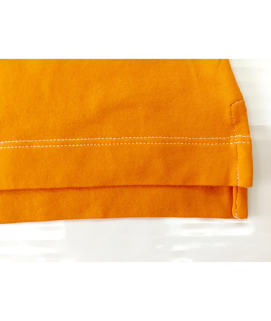 BILANCIONI Оранжевая хлопко-эластановая футболка, фото 5
