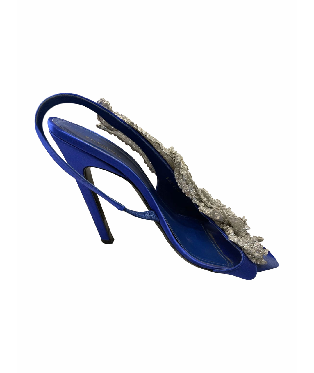 BALENCIAGA Синие бархатные туфли, фото 1