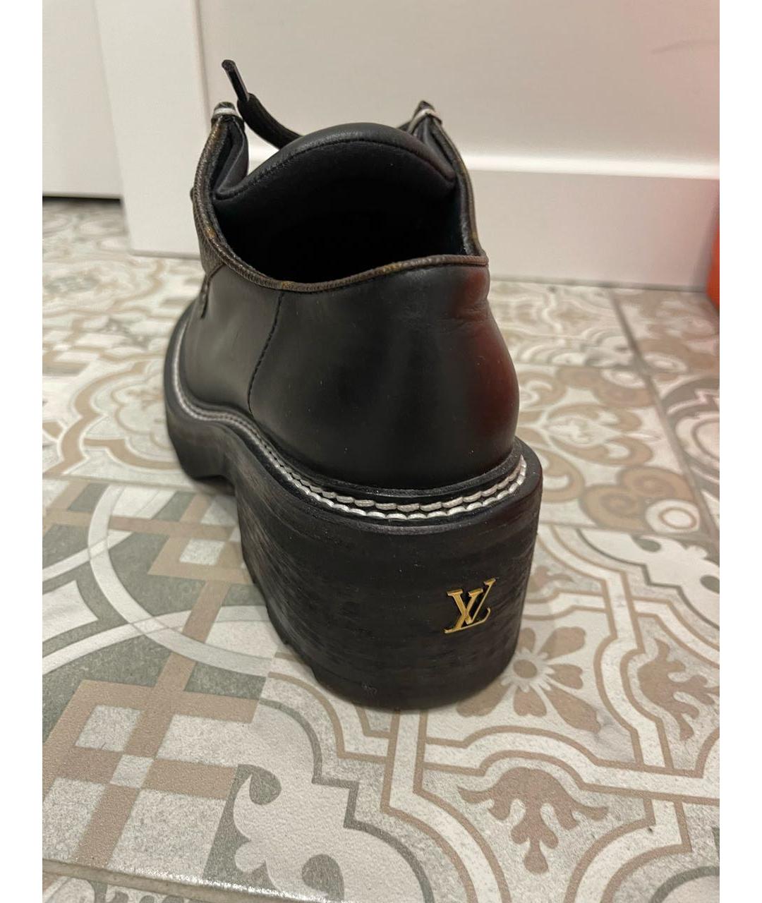 LOUIS VUITTON PRE-OWNED Черные кожаные ботинки, фото 3