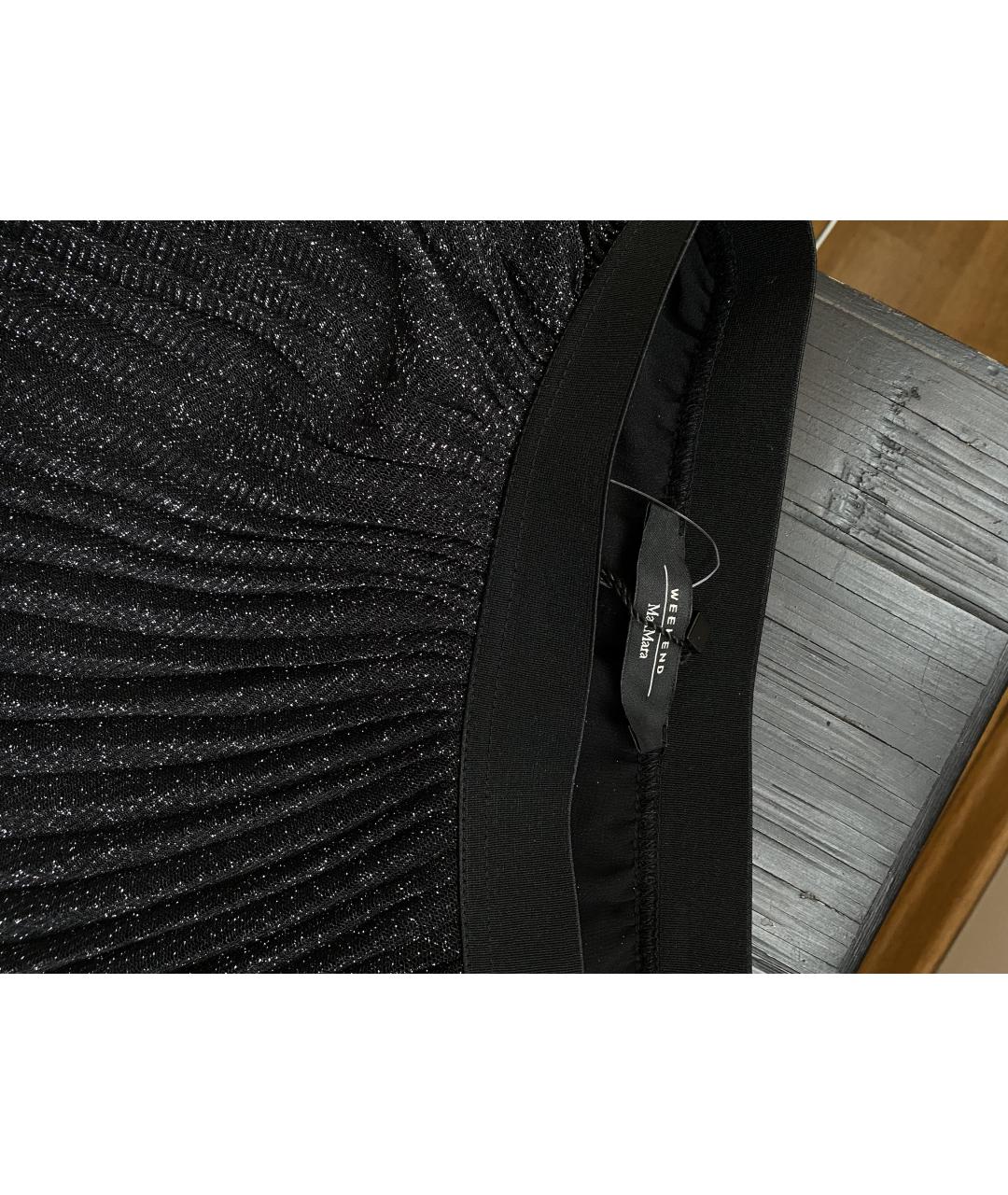 WEEKEND MAX MARA Черная полиэстеровая юбка макси, фото 5