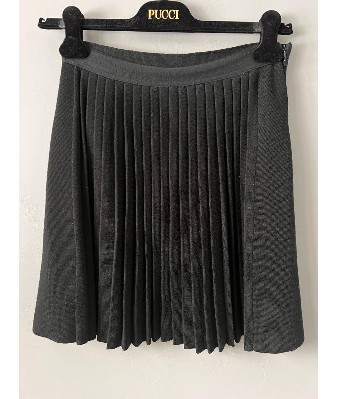 SONIA BY SONIA RYKIEL Черная шерстяная юбка мини, фото 7
