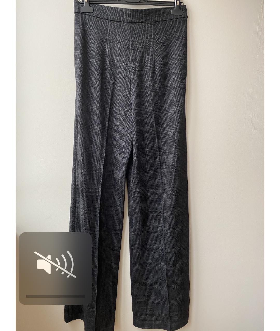 MAX MARA Темно-синие шерстяные брюки широкие, фото 2
