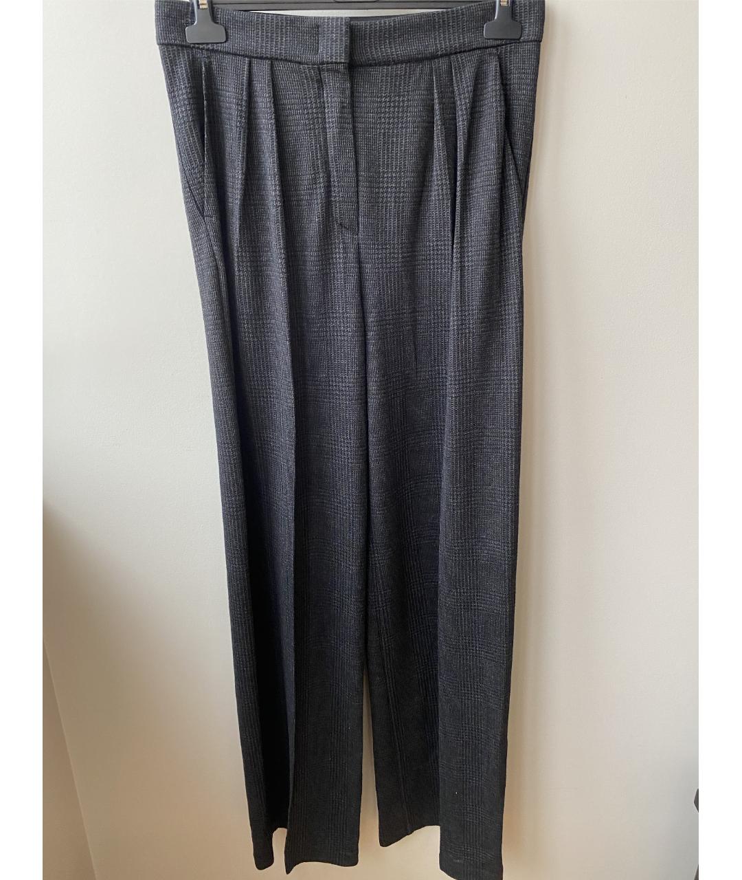 MAX MARA Темно-синие шерстяные брюки широкие, фото 6