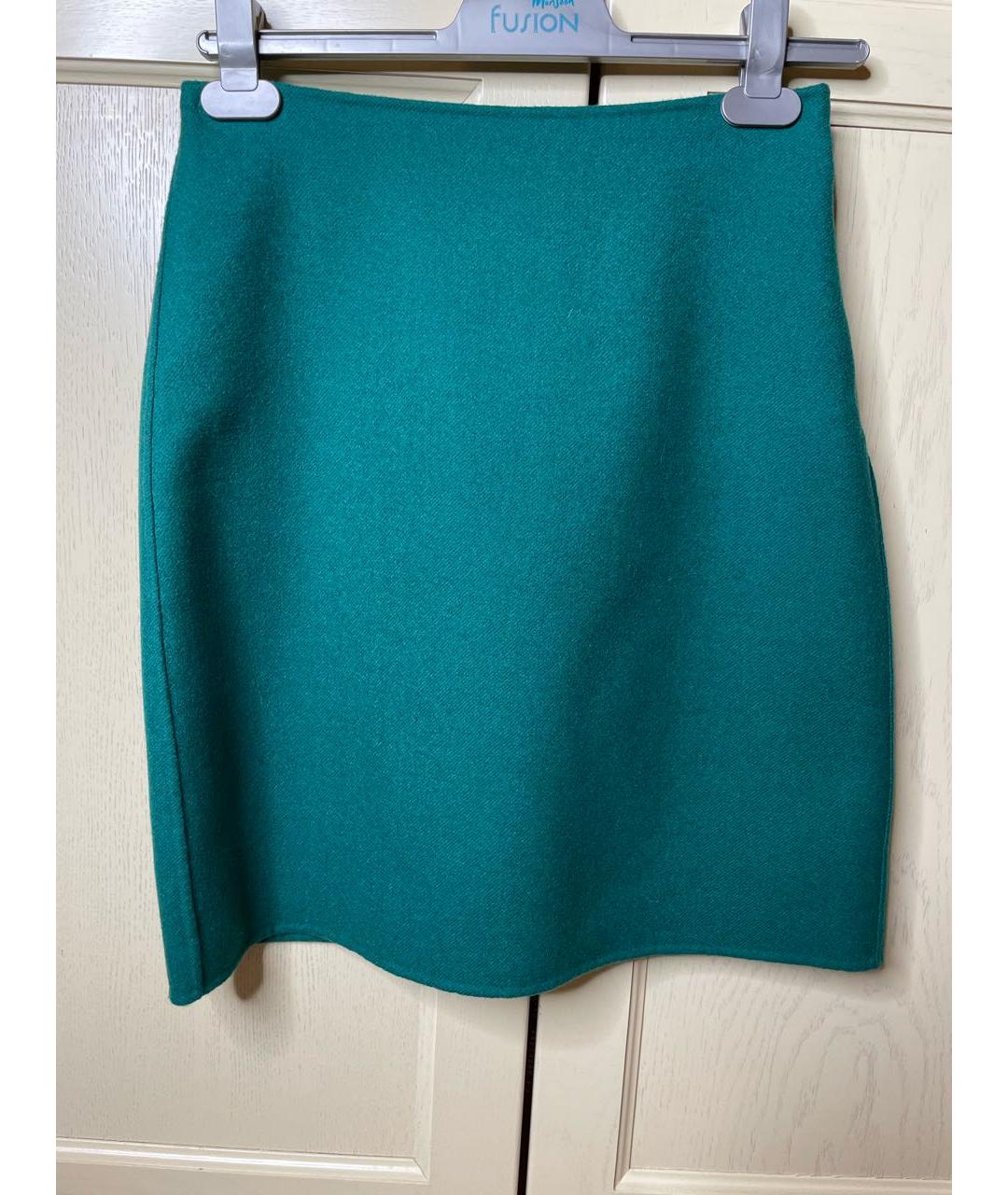 WEEKEND MAX MARA Зеленая шерстяная юбка мини, фото 2