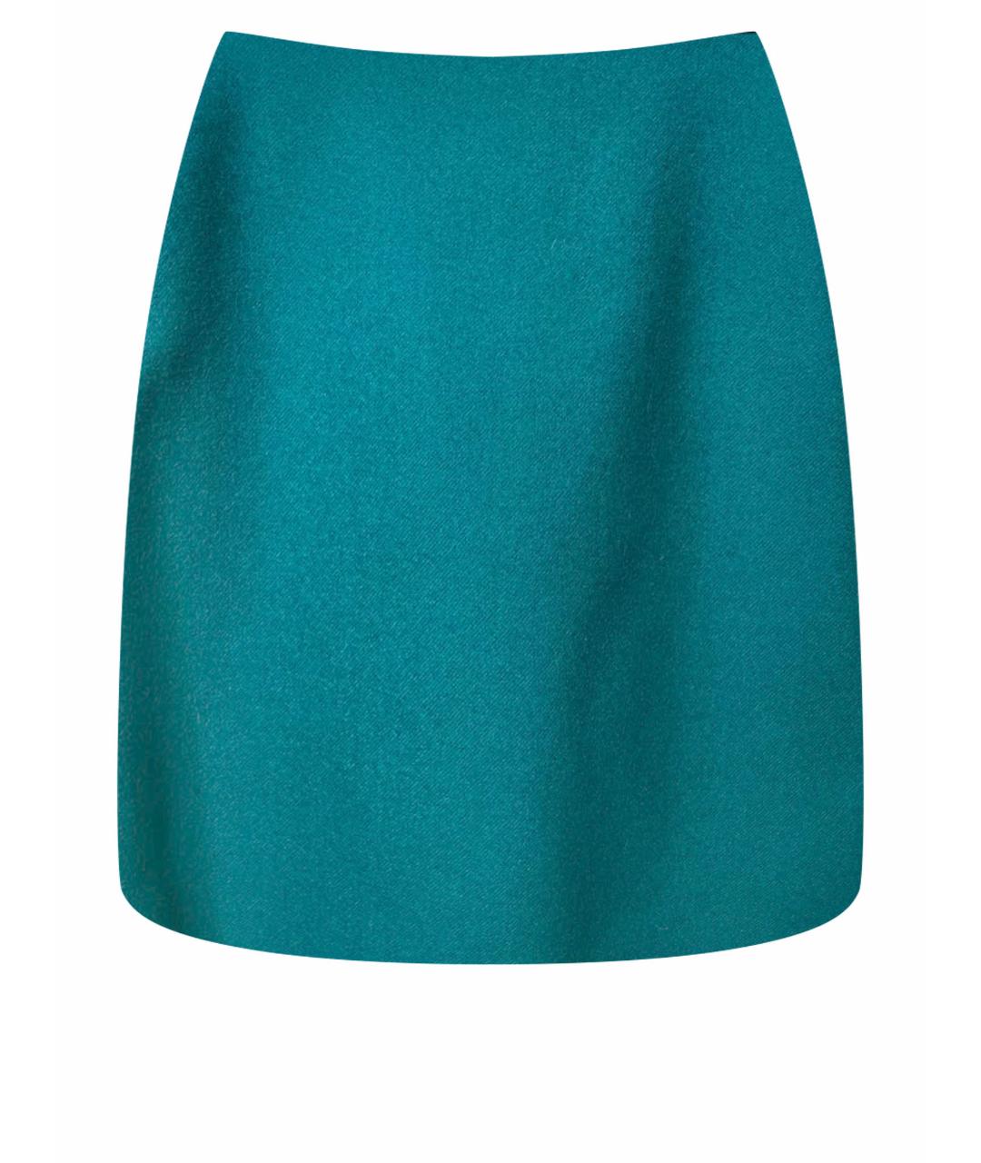 WEEKEND MAX MARA Зеленая шерстяная юбка мини, фото 1