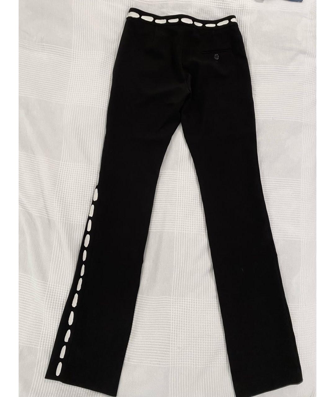 MOSCHINO Черные полиэстеровые прямые брюки, фото 2