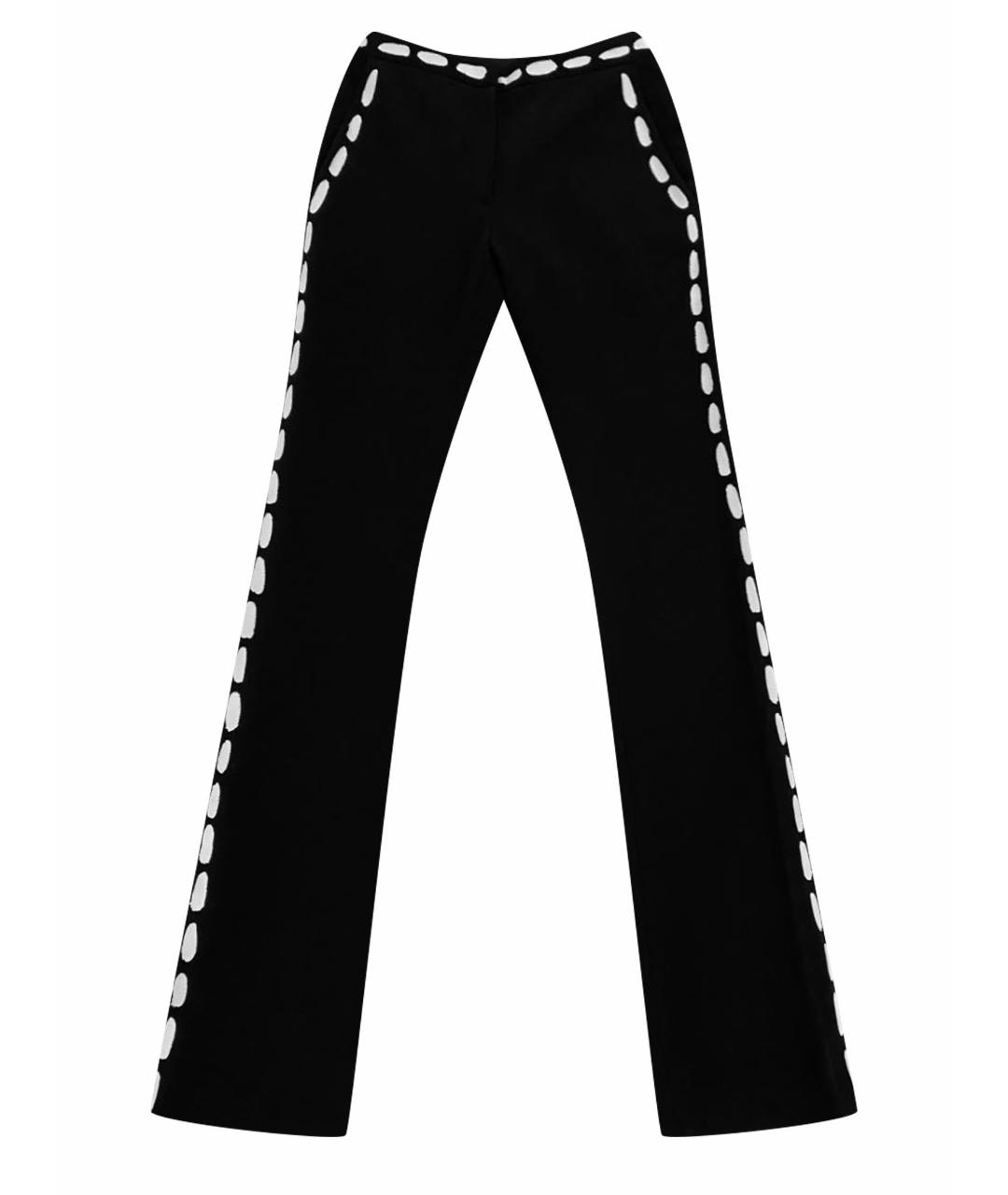 MOSCHINO Черные полиэстеровые прямые брюки, фото 1