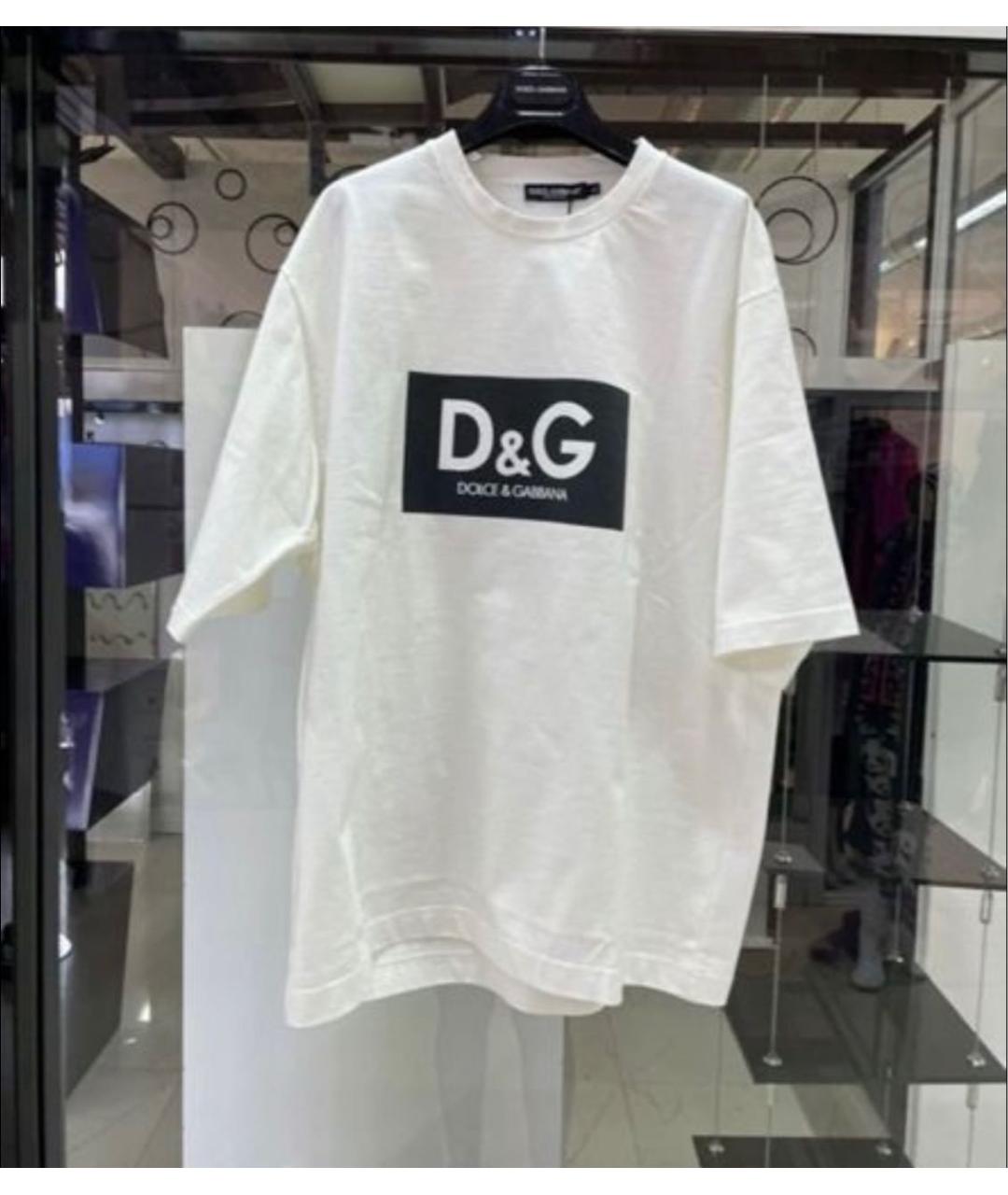 DOLCE&GABBANA Белая хлопковая футболка, фото 3