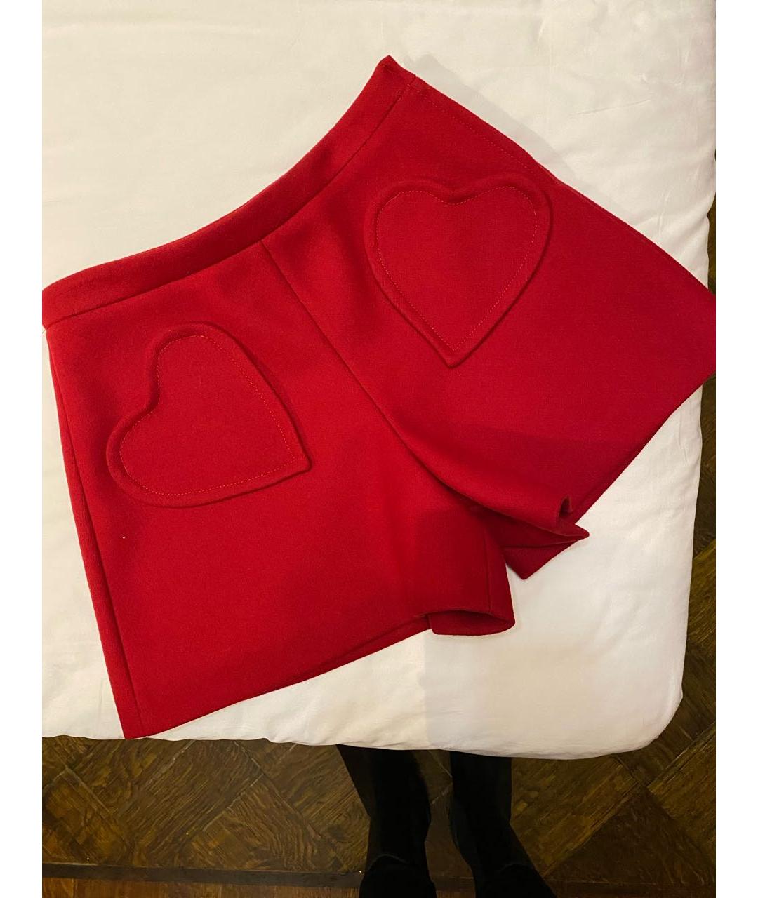 RED VALENTINO Красные шерстяные шорты, фото 9