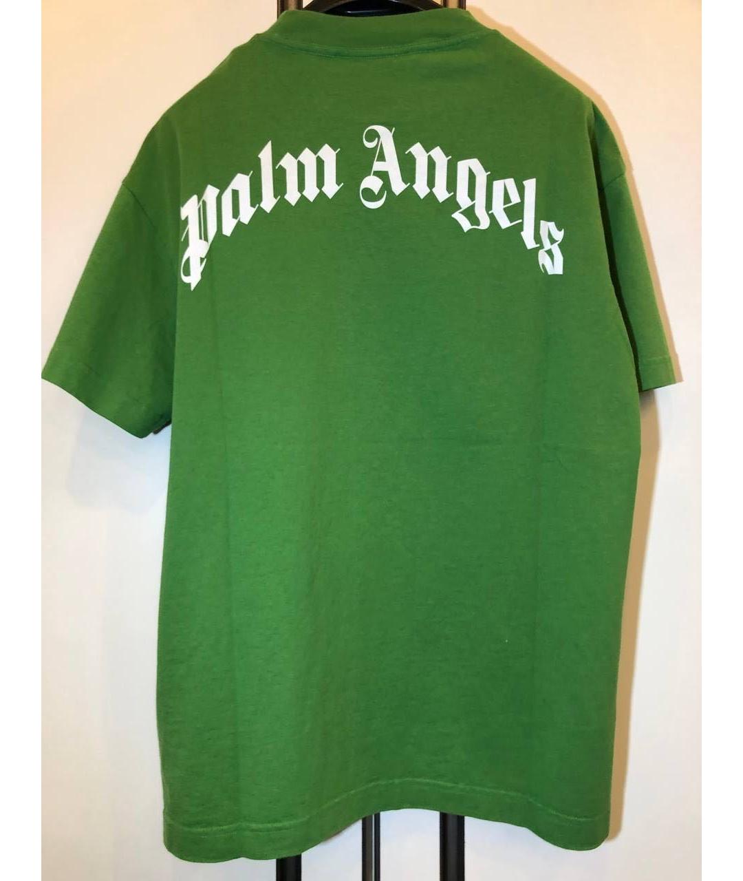 PALM ANGELS Зеленая хлопковая футболка, фото 5