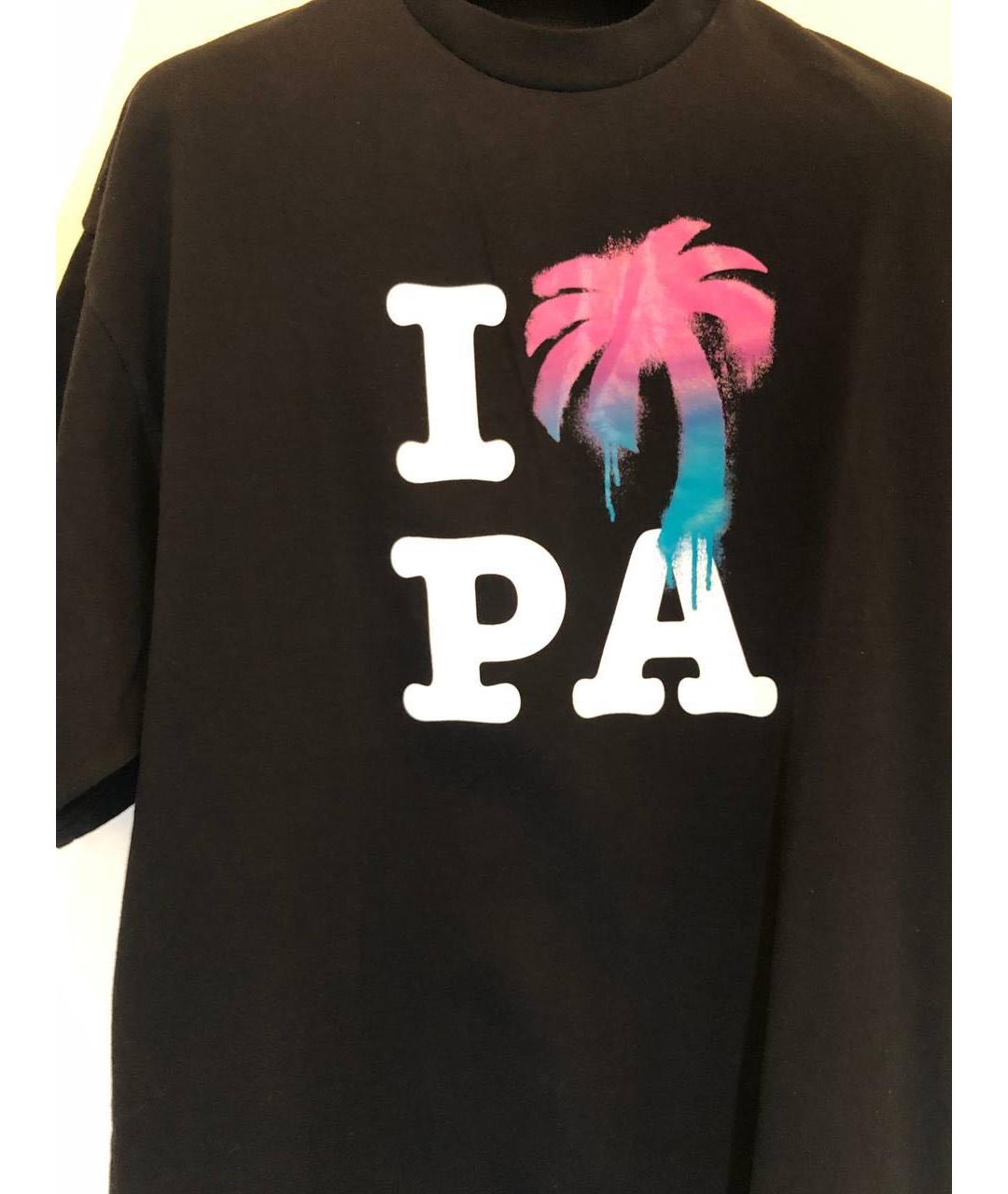 PALM ANGELS Черная хлопковая футболка, фото 7