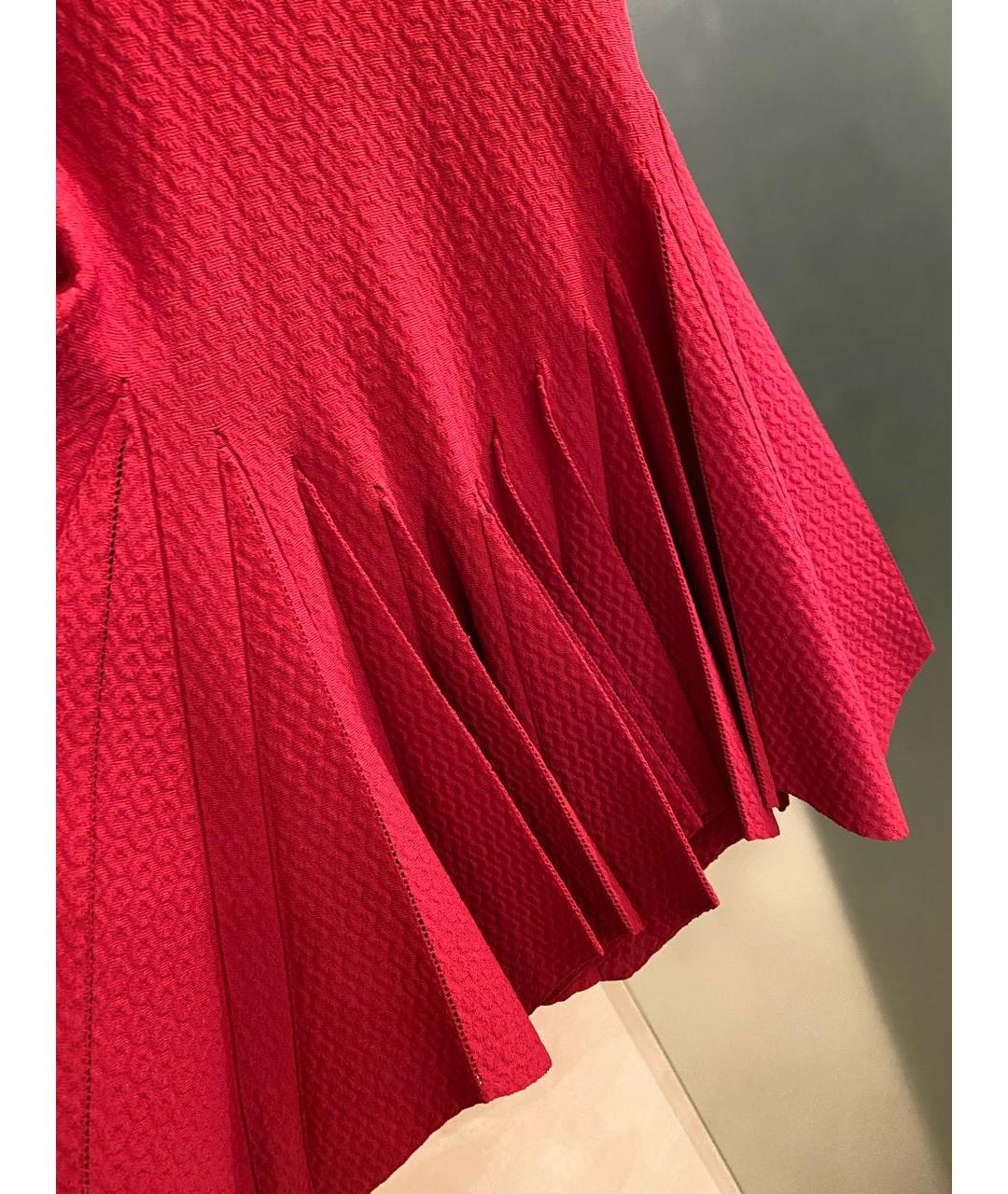 ALAIA Красное синтетическое повседневное платье, фото 4
