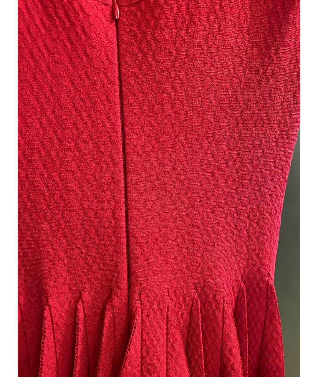 ALAIA Красное синтетическое повседневное платье, фото 6