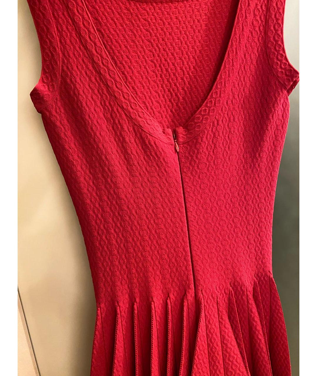 ALAIA Красное синтетическое повседневное платье, фото 2