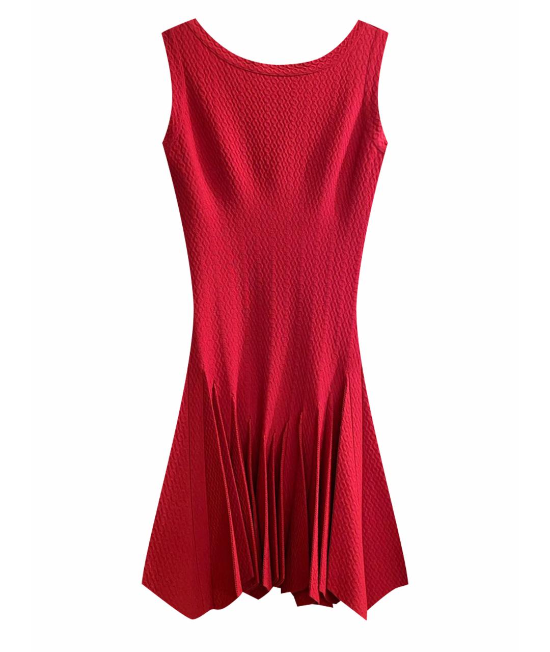 ALAIA Красное синтетическое повседневное платье, фото 1