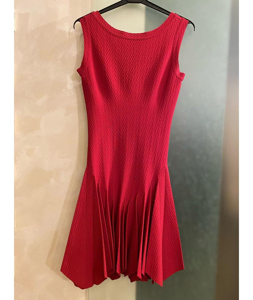 ALAIA Красное синтетическое повседневное платье, фото 7