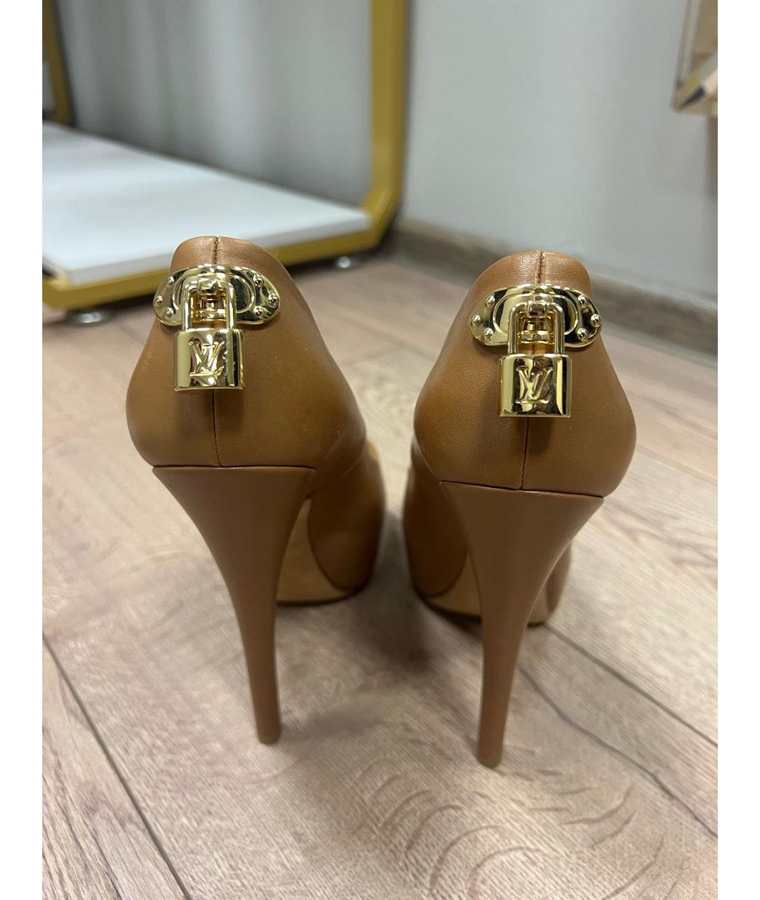 LOUIS VUITTON Коричневые кожаные туфли, фото 4