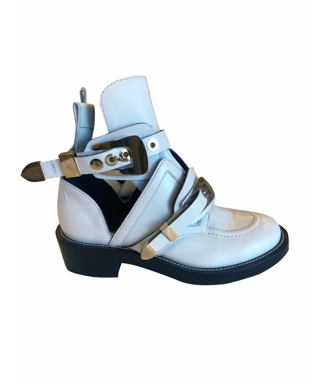 BALENCIAGA Белые кожаные ботинки, фото 1