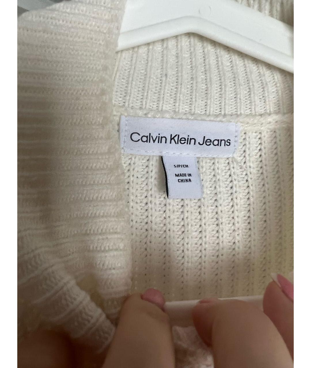 CALVIN KLEIN JEANS Белый полиэстеровый джемпер / свитер, фото 4