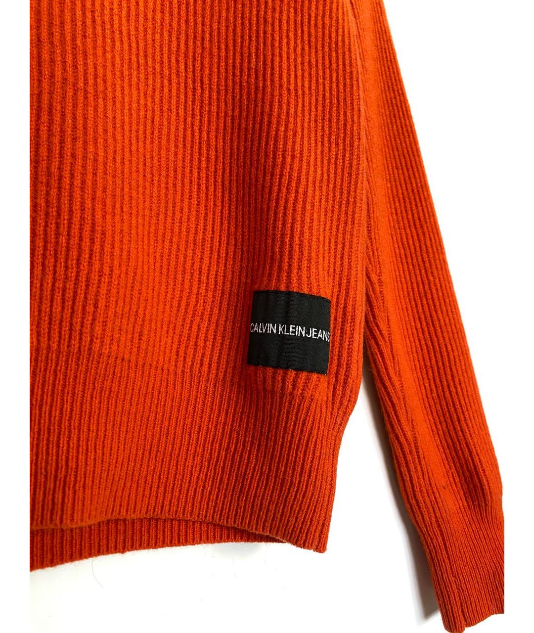 CALVIN KLEIN Оранжевый шерстяной джемпер / свитер, фото 4
