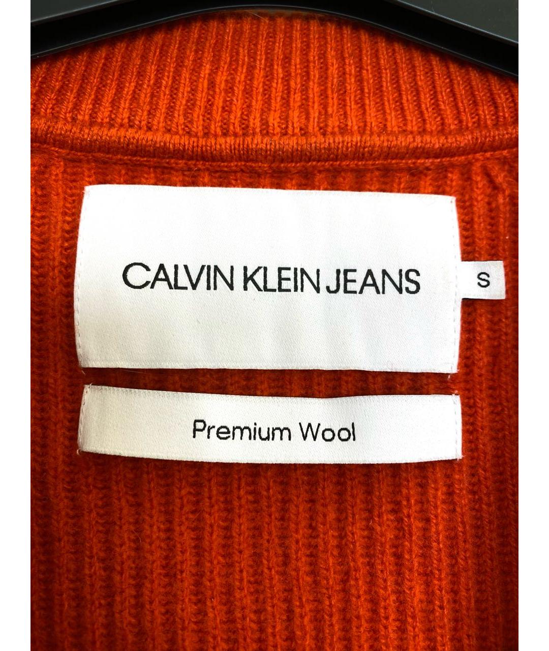 CALVIN KLEIN Оранжевый шерстяной джемпер / свитер, фото 5