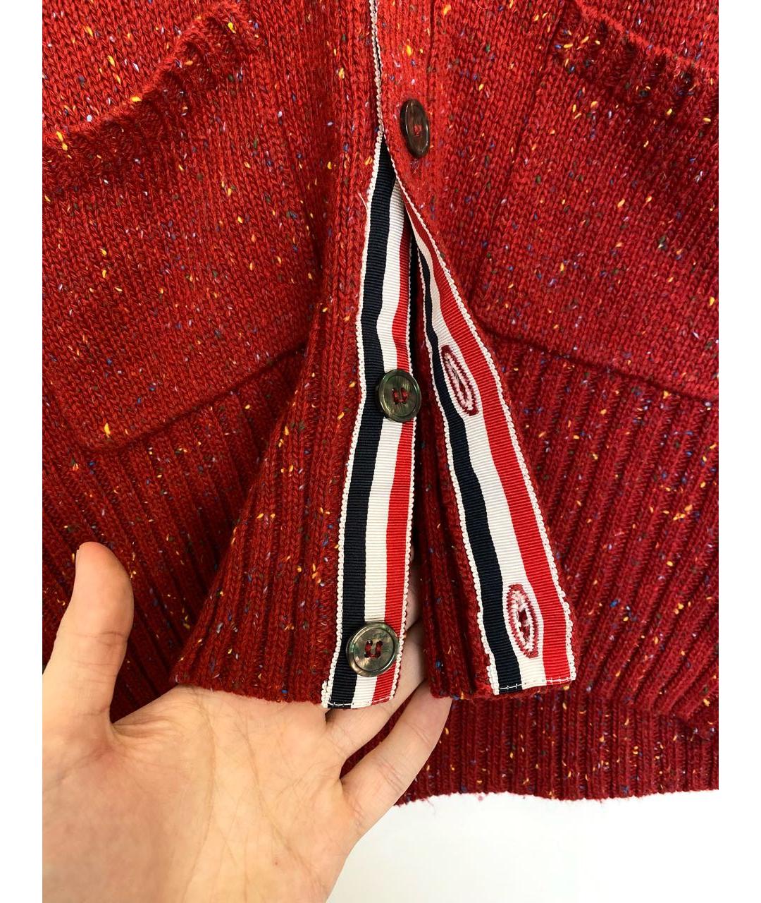 THOM BROWNE Бордовый шерстяной джемпер / свитер, фото 6