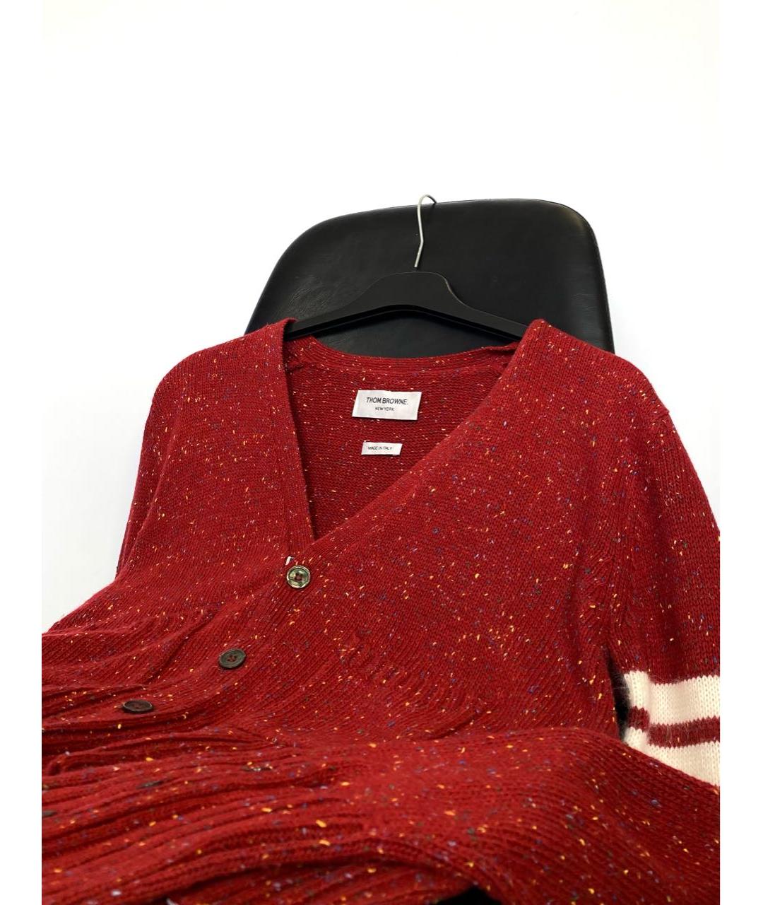 THOM BROWNE Бордовый шерстяной джемпер / свитер, фото 4