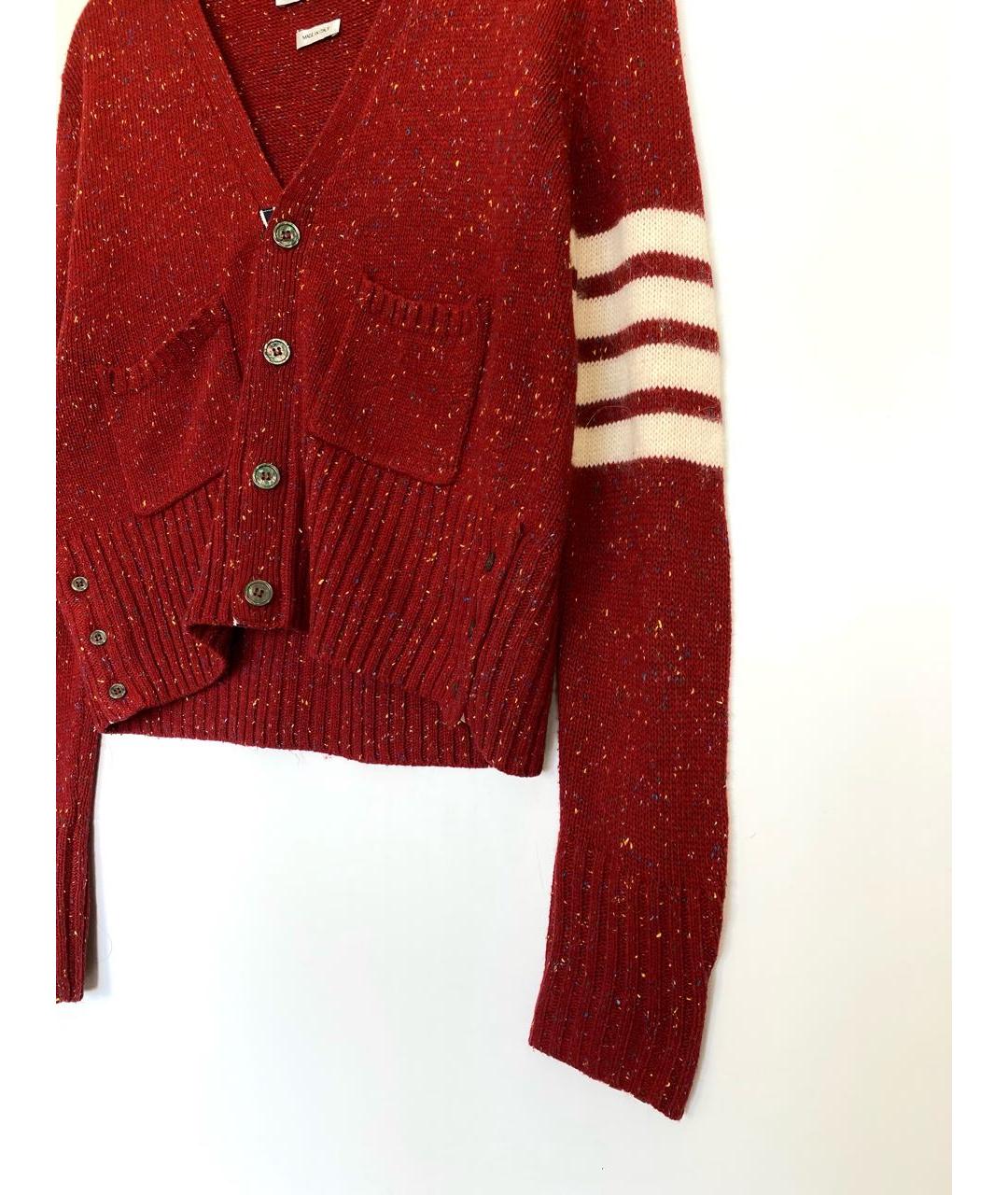 THOM BROWNE Бордовый шерстяной джемпер / свитер, фото 5