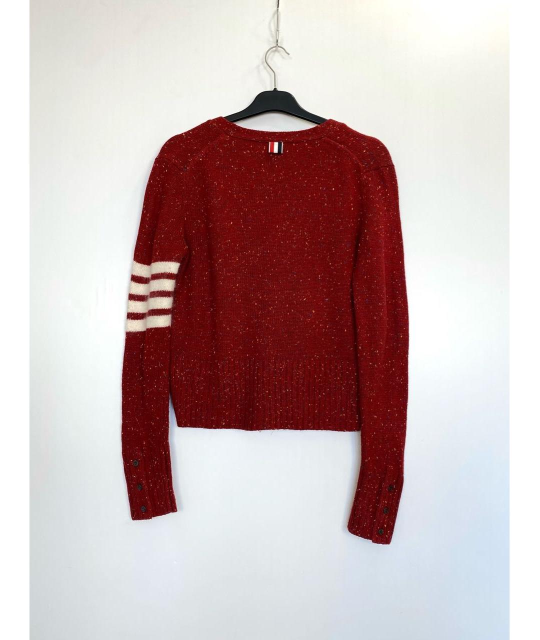 THOM BROWNE Бордовый шерстяной джемпер / свитер, фото 2
