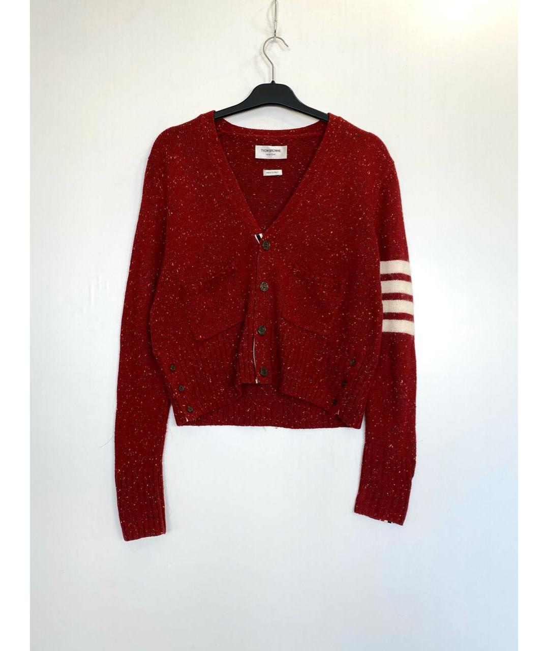 THOM BROWNE Бордовый шерстяной джемпер / свитер, фото 9