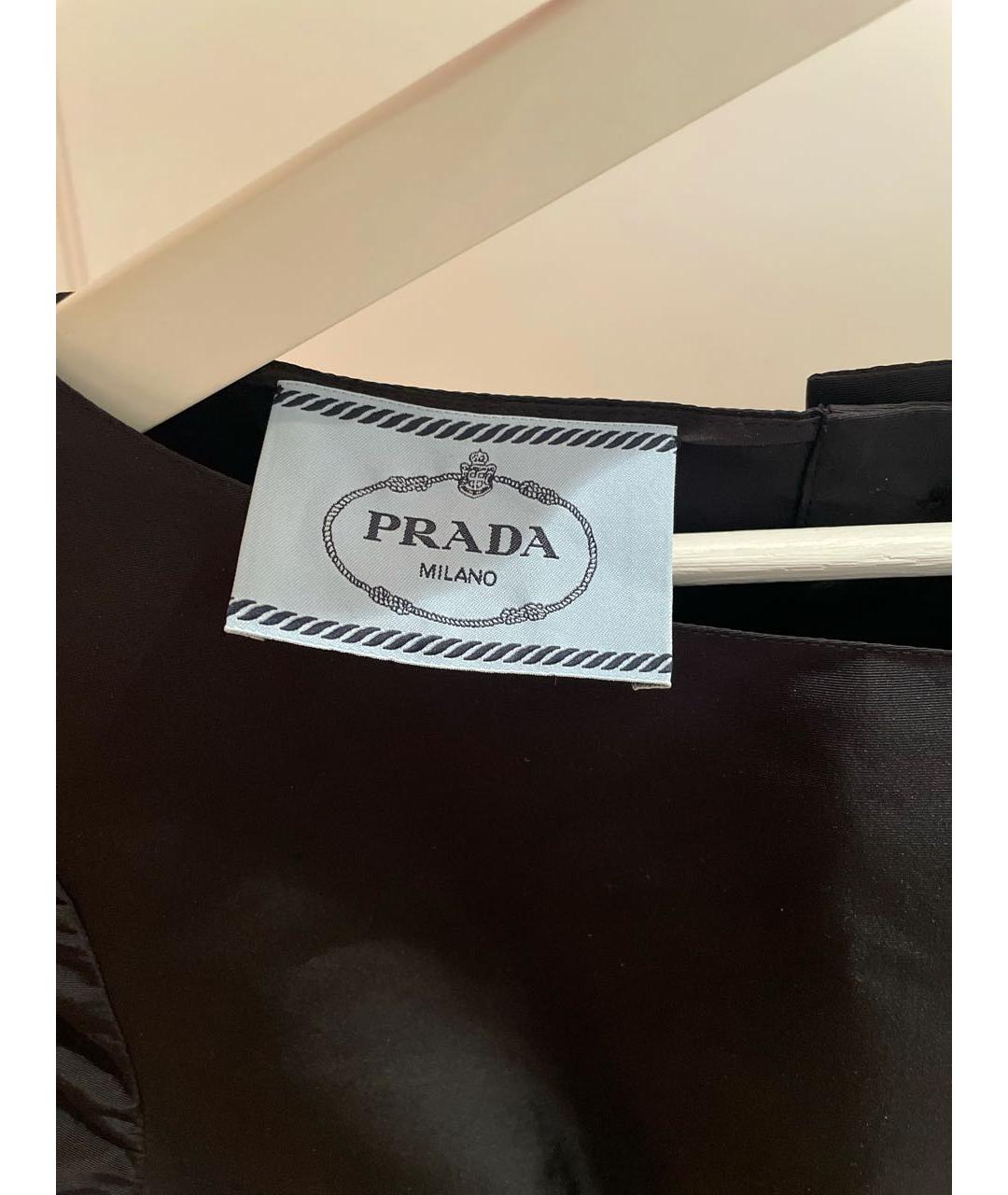 PRADA Черное шелковое коктейльное платье, фото 3