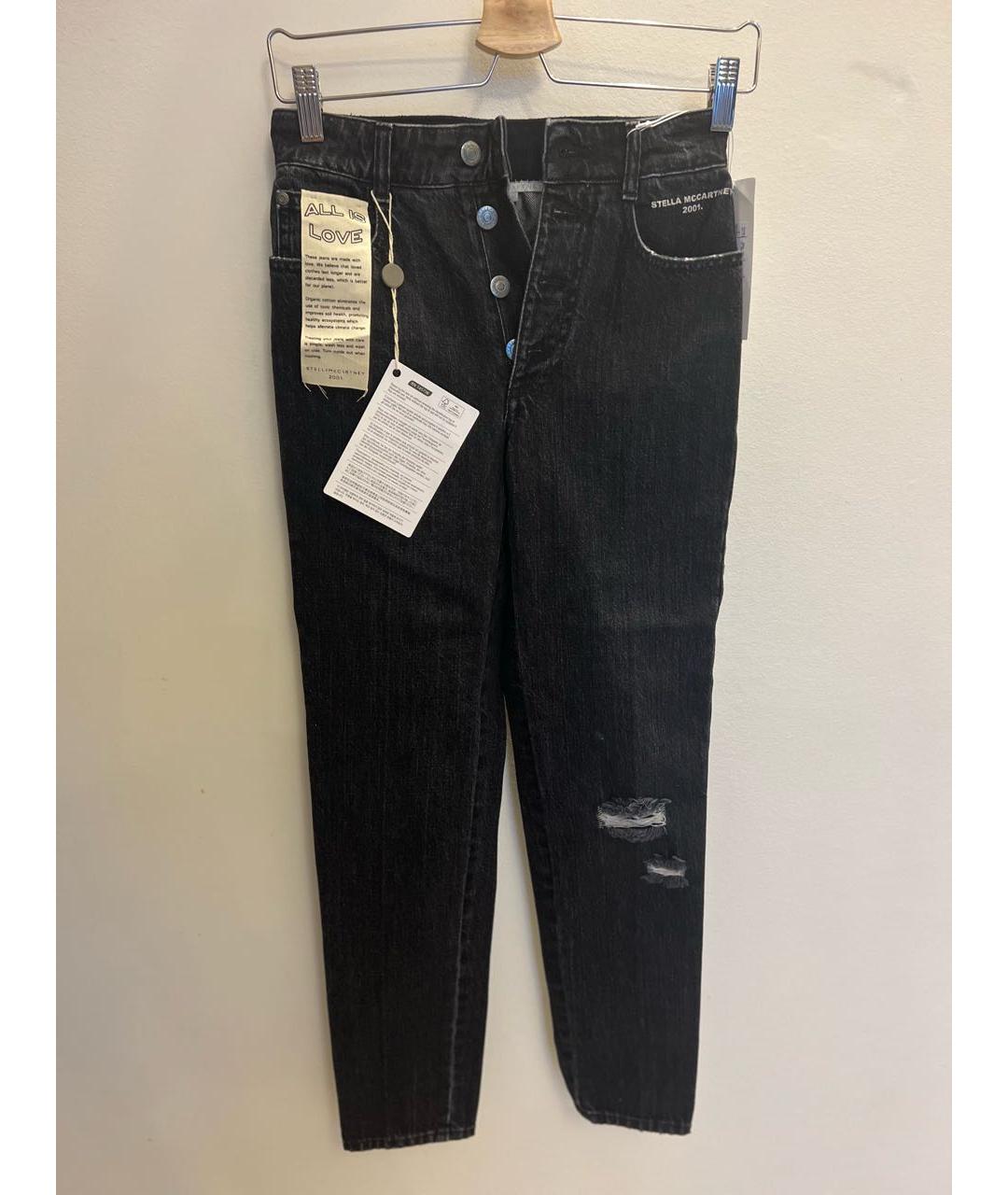 STELLA MCCARTNEY Черные хлопко-полиэстеровые джинсы слим, фото 4