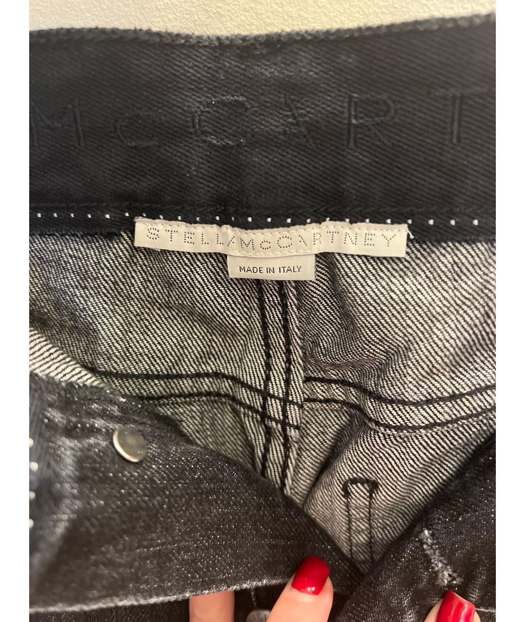 STELLA MCCARTNEY Черные хлопко-полиэстеровые джинсы слим, фото 3