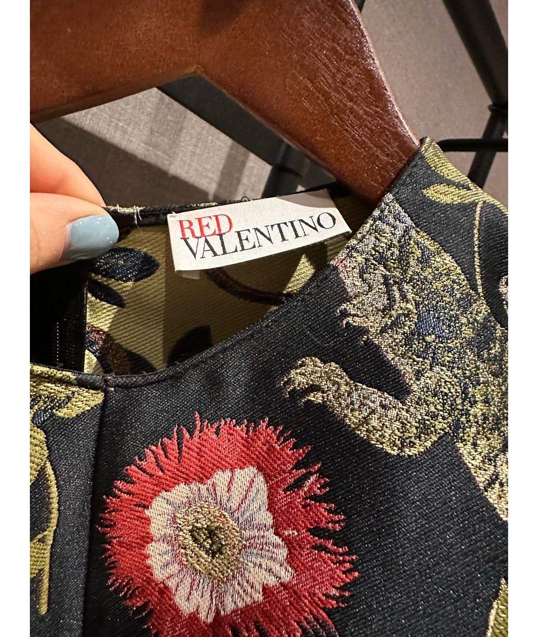 RED VALENTINO Черное полиэстеровое коктейльное платье, фото 4