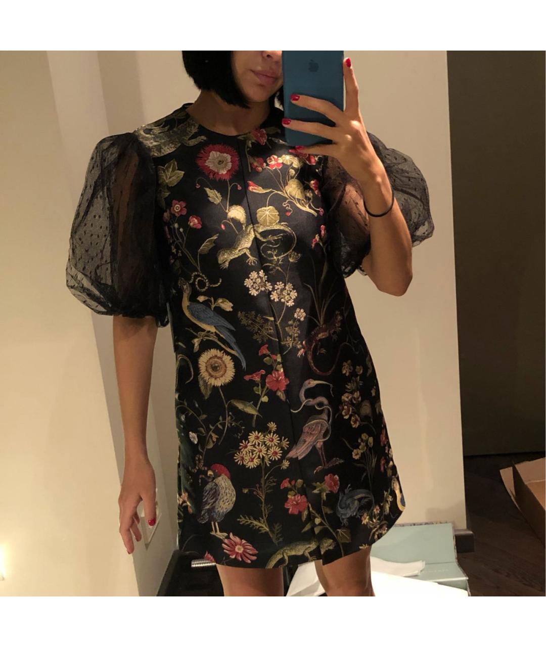 RED VALENTINO Черное полиэстеровое коктейльное платье, фото 7