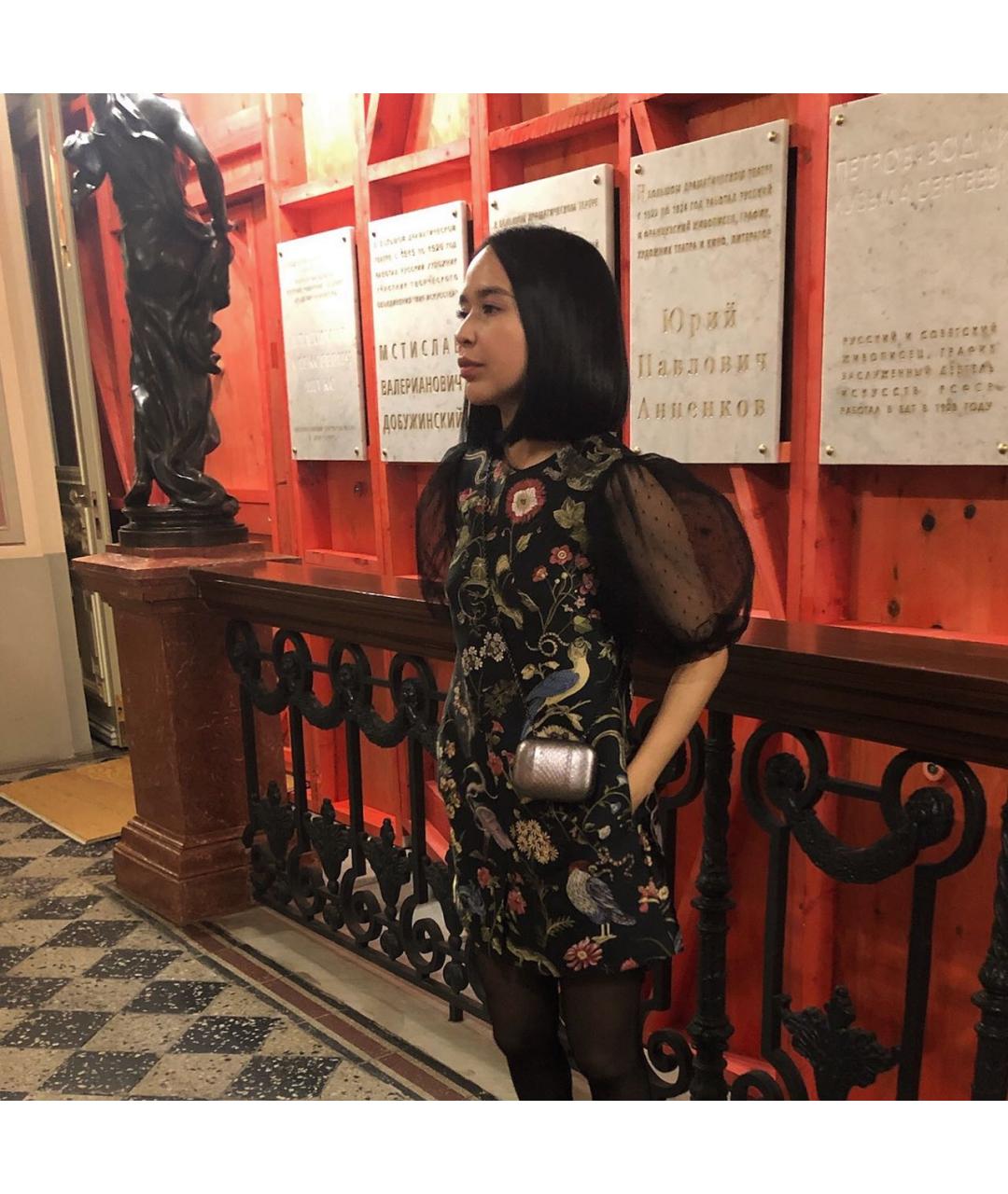 RED VALENTINO Черное полиэстеровое коктейльное платье, фото 8